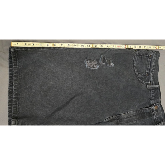 Levis 569 Black Denim Jean Shorts Mens Size Actual 34 - Picture 4 of 6